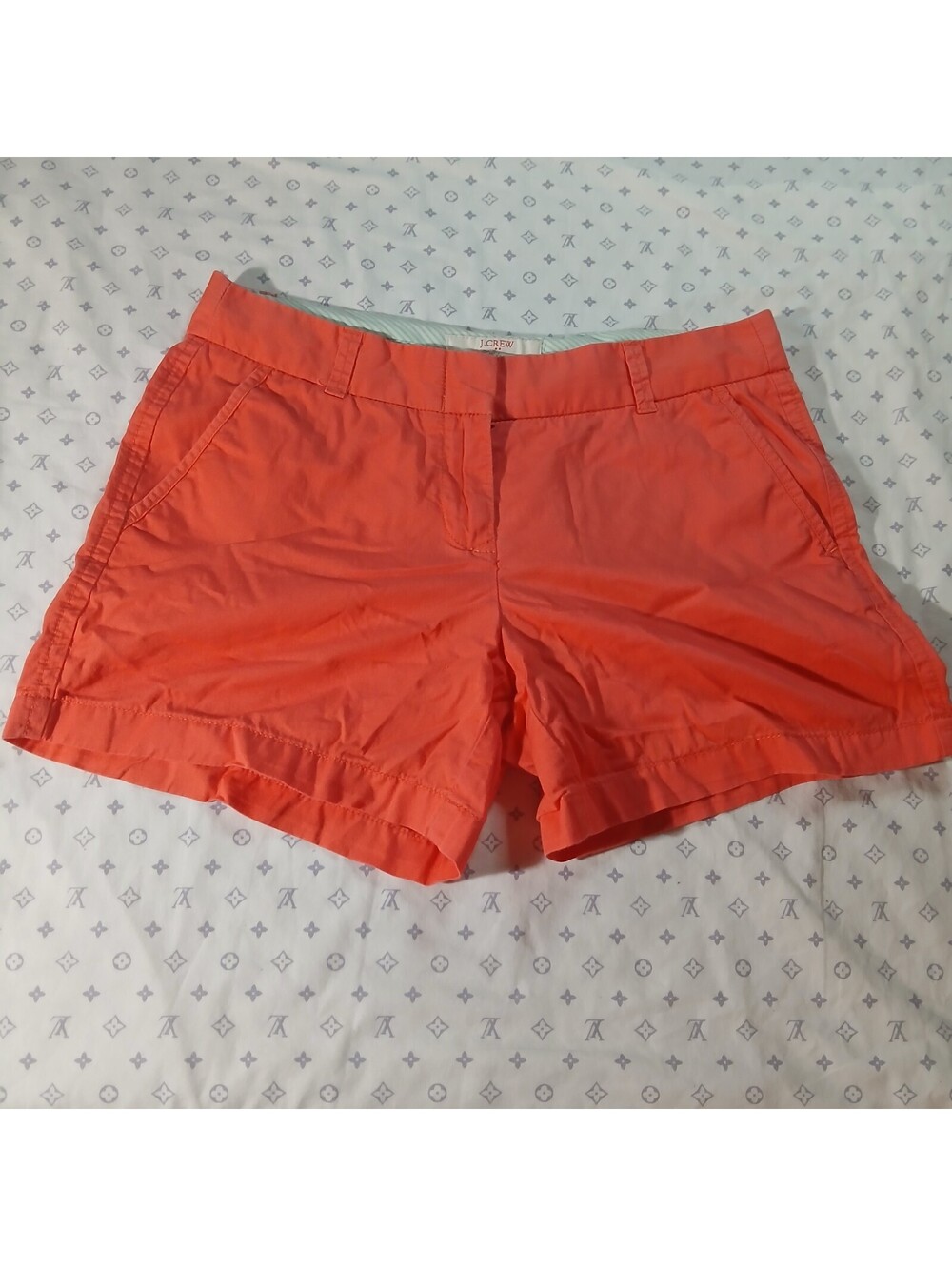 JCrew Orange Cotton Casual Chino Shorts Women Size 6 Preppy Summer Resort